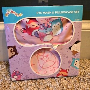 Squishmallows Pink Eye Mask & Pillowcase Set